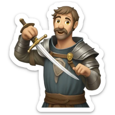 medieval sword-swallower sticker