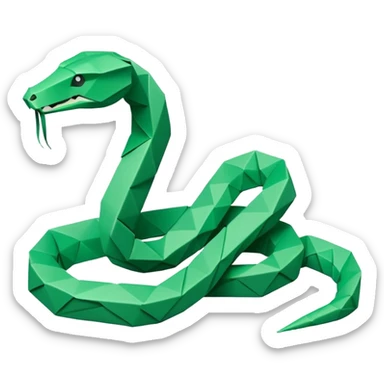 origami snake in color green mint rgb(168, 251, 211) sticker