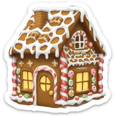 Gingerbread house with snow sticker