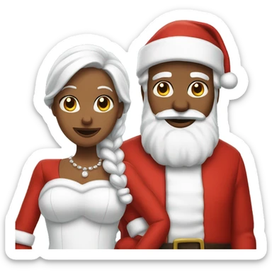 Mr and Mrs clause  sticker