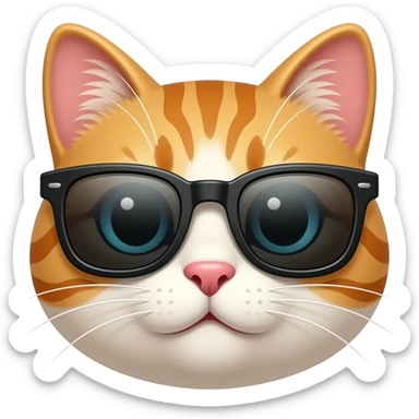Cat with sunglasses sticker