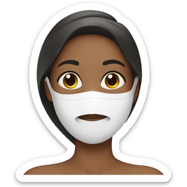 girl doing a spa mask sticker
