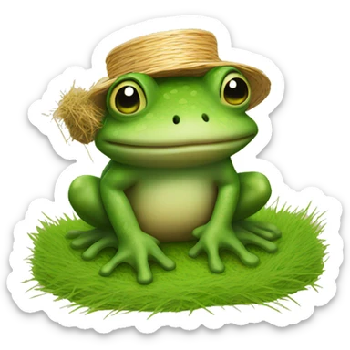 Ribbit with a small hay sticker