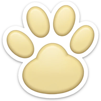a pale pastel yellow pawprint sticker