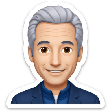Jeffery Epstein with dark blue jacket  sticker
