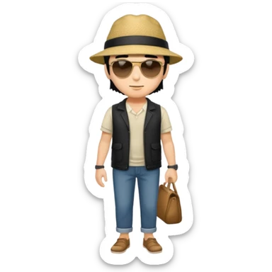 The Walking Man black hair all body from the side sticker