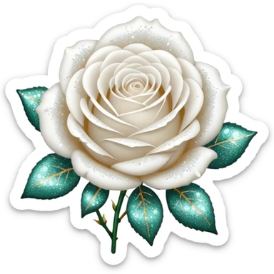 Glitter White Roses sticker