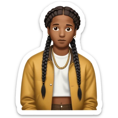 ASAP Rocky with braids and stylish outfit sticker