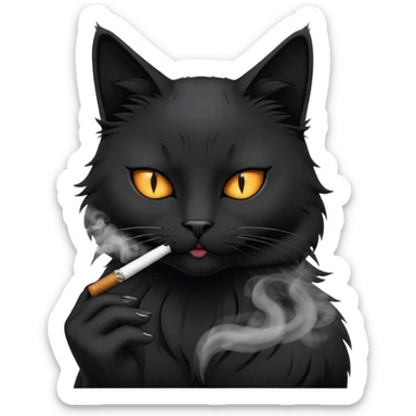 black cat smoke joint  sticker