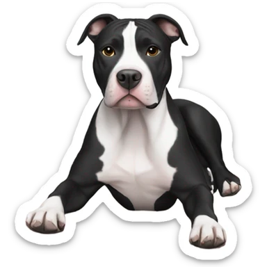 Black and white pit-bull with blanket sticker