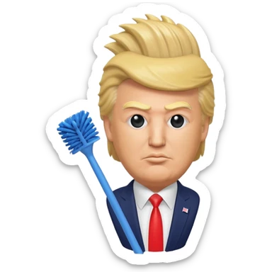 a donald trump toilet brush sticker