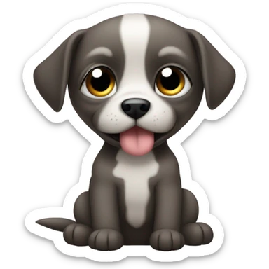 un bébé chien qui vient à peine de naître avec les yeux fermés et sous la forme d'animé sticker