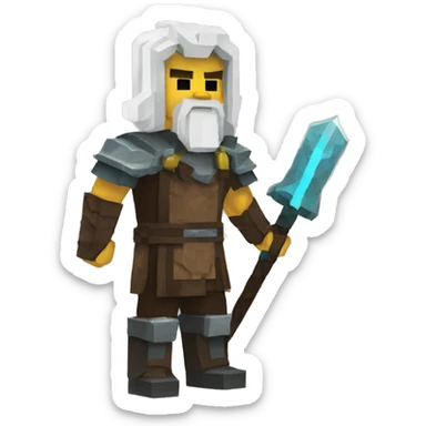 odin the god as minecraft character sticker