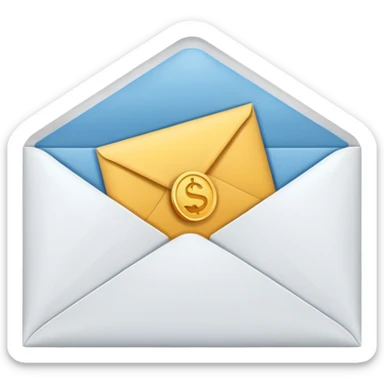 Salary enclosed in an envelope sticker