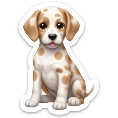 Pastel polka dotted puppy sticker