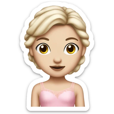 White girl ballerina with pink tutu sticker