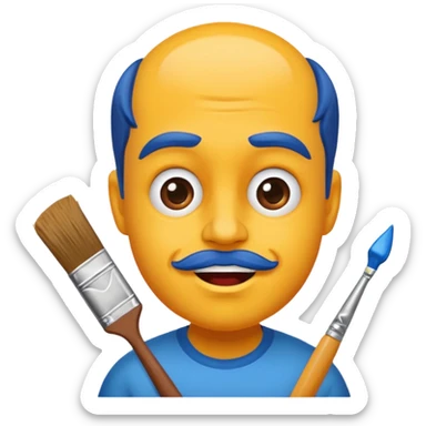 caricature style paint sticker