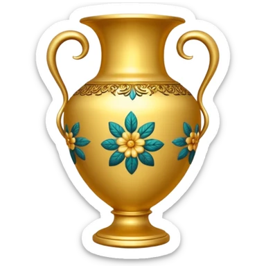 Golden vase with floral pattern  sticker