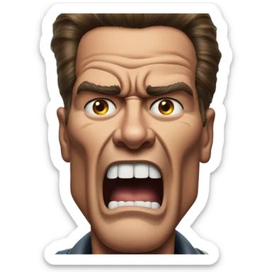 angry arnold schwarzenegger sticker