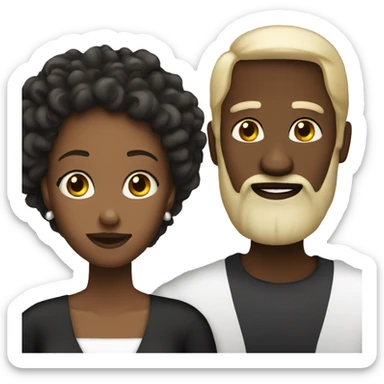 Marriage white woman black man with beard  sticker