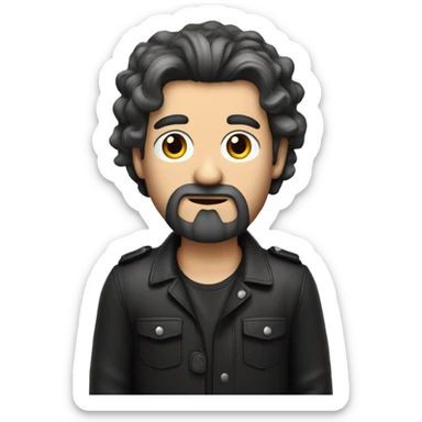 Schöner Mann mit schwarzen gestylten Haaren an den Seiten kurz geschnitten und schwarzen Bart  sticker