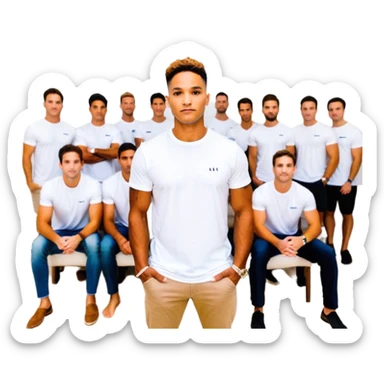 Hyper realistic Josh King 'JetSet' Madrid - Iman Gadzhi vs. Alex Hormozi vs. Sebastian Ghiorghiu vs. Andrew Tate. Vs Branden Condy vs Grant Cardone vs Tony Robins vs Luke Belmar vs Daniel G vs Graham Stephan vs Jason Fallen vs Russell Brunson sticker