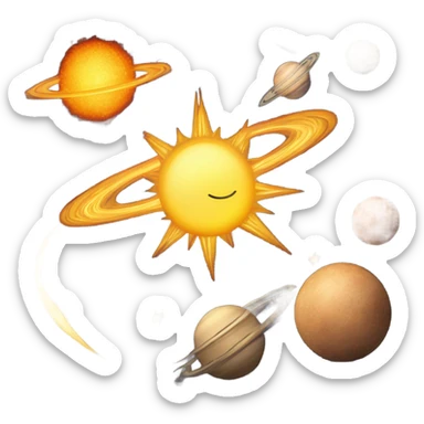 universe with the sun in the center sticker