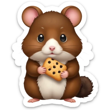 black hamster with  snack sticker