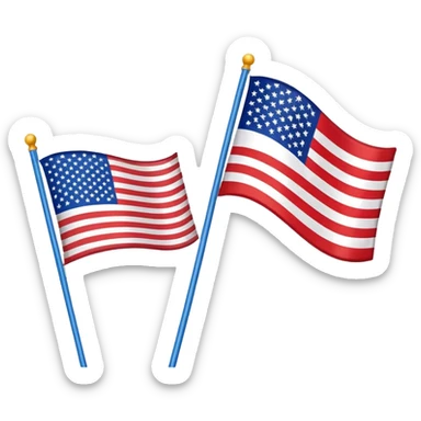 asian flag and american flag emoji sticker