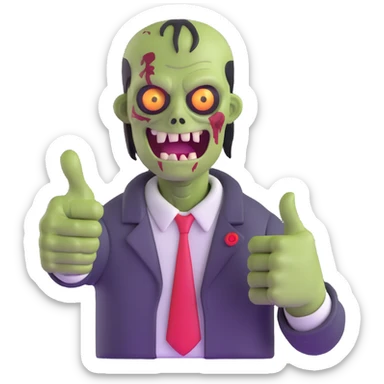 zombie giving thumbs up sticker