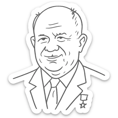hand-drawn outlined portrait of Nikita Khrushchev sticker