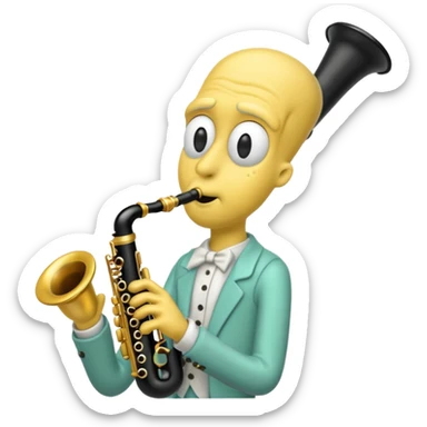 Squidward tentacles playing a clarinet  sticker