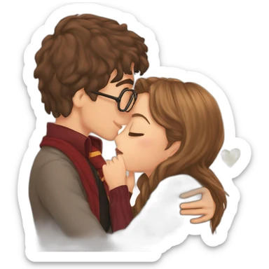 Harry Potter et Hermione Granger kissing sticker