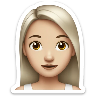 A pale girl with brown hair and black eyes  sticker