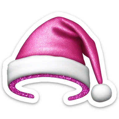 Glittery pink Santa hat sticker