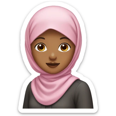 A girl wearing hijab and soft pink bow sticker