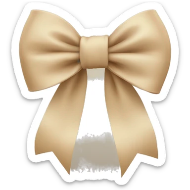 beige bow sticker