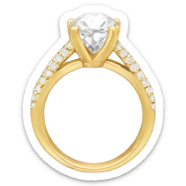 Round cut diamond ring gold  sticker