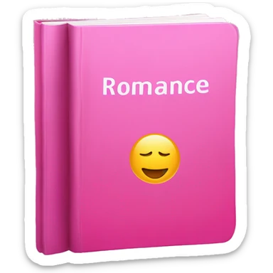 Pink book with the title “romance reader” sticker