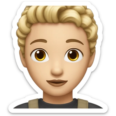 Fair skin, cropped hairstyle sticker