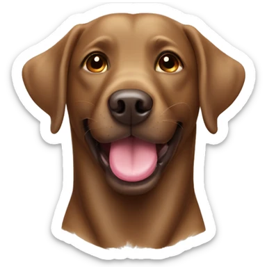 Brown Labrador smiling with tongue out sticker