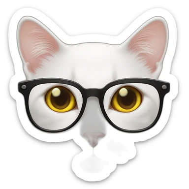 Un gatto con gli occhiali colore delle lenti gialle  sticker