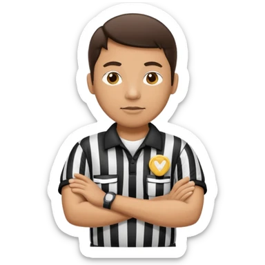 referee with crossed arms up sticker