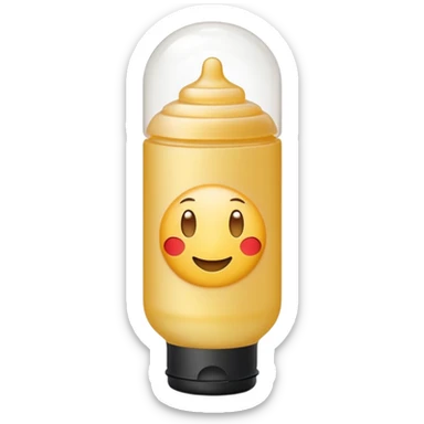 small upright squeeze tube with soft matte finish, gently rounded cap, clean minimalist design, lightly curved flexible plastic body, slightly translucent hinting creamy white product inside, no hand, drop, or branding, apple emoji style, soft lighting, subtle shadows, emoji scale sticker