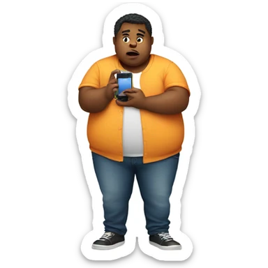 Fat boy with phone sticker