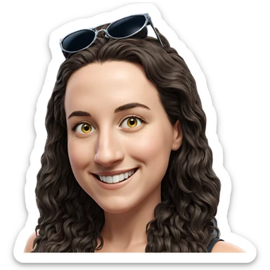 smiling girl with sunglasses sticker