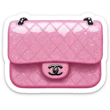 pink Chanel flap bag glittery sticker
