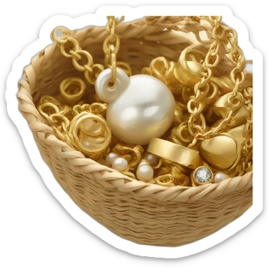 Jewellery in basket  sticker