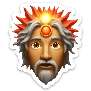 red sun rays god sticker