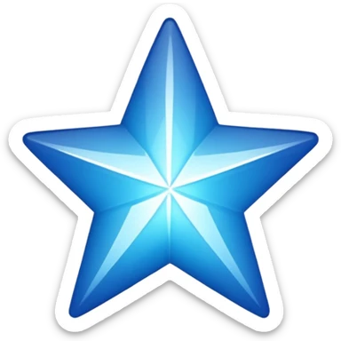 Estrella de color azul sólido  sticker
